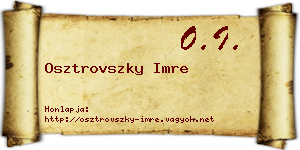 Osztrovszky Imre névjegykártya
