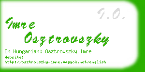 imre osztrovszky business card